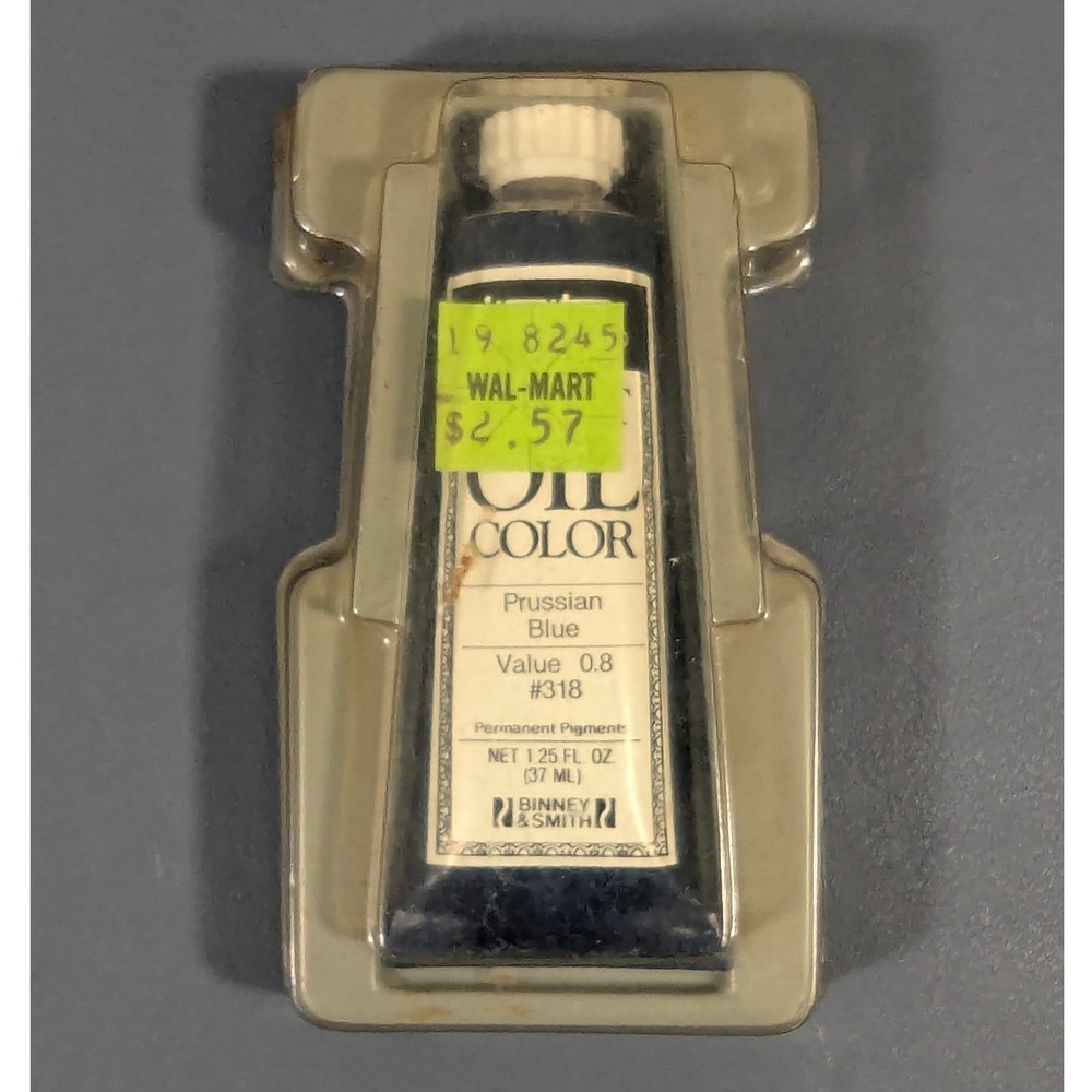 Vintage Binney & Smith Liquitex Oil Color Prussian Blue 318 1.25oz Paint Tube
